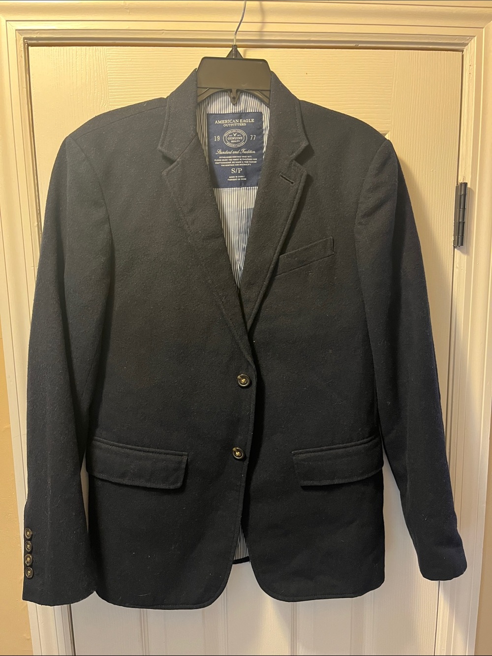 American Eagle Outfitters Navy Men's Two-Button Sport Coat